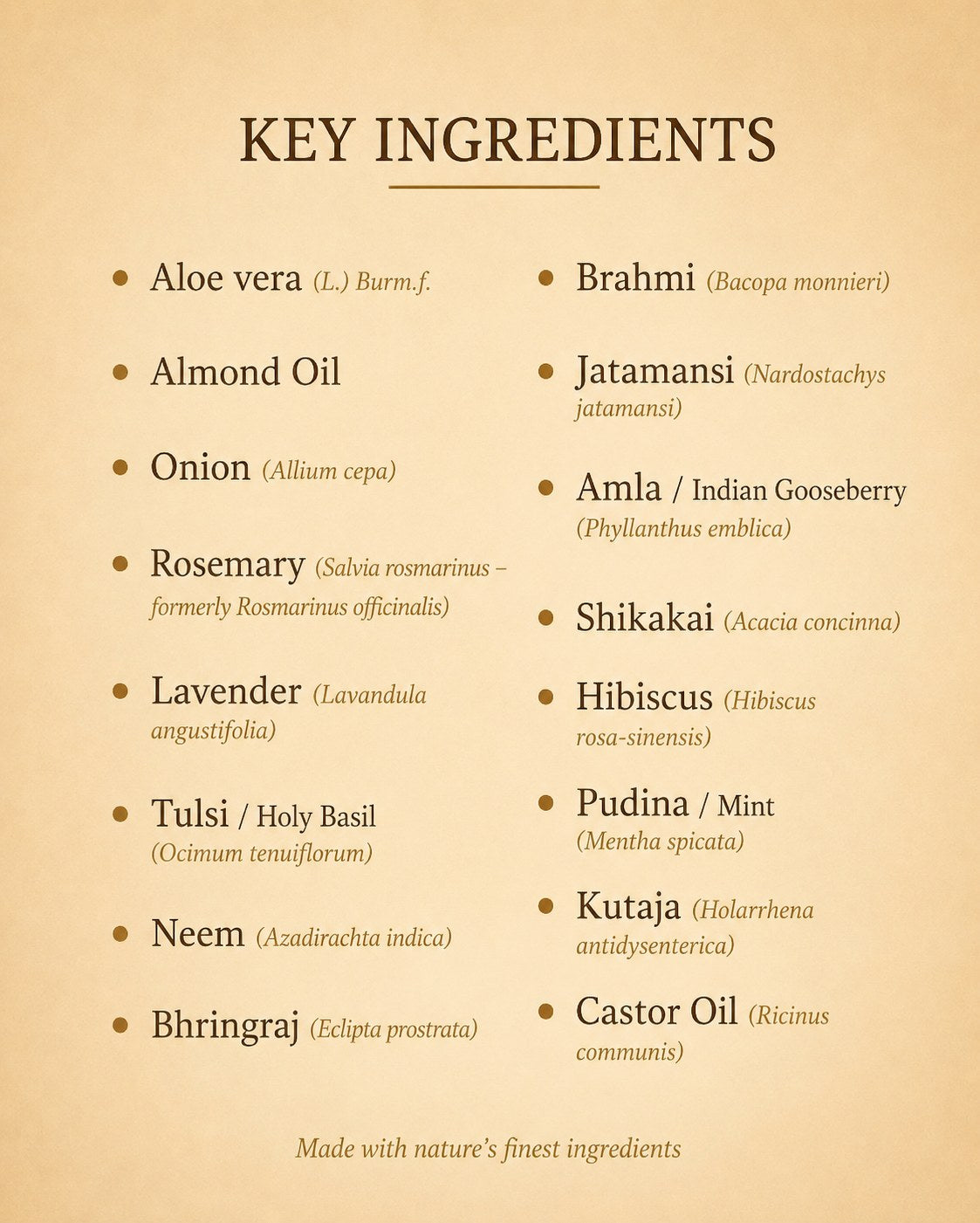 Almond oil key ingredients