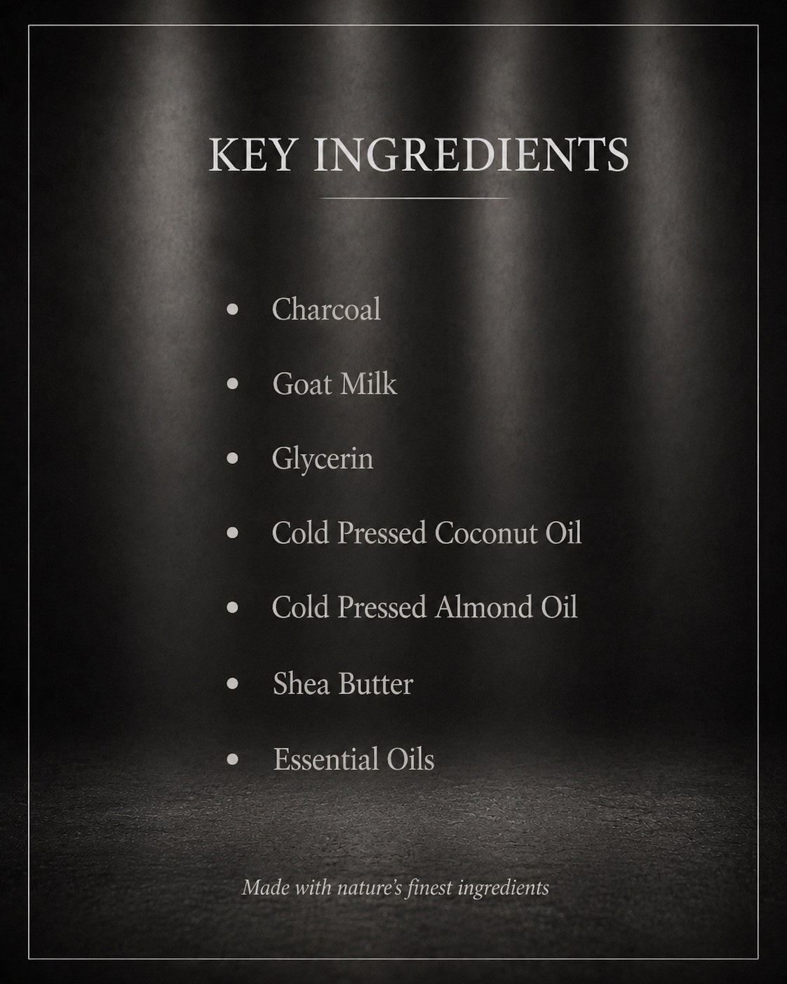 Charcoal Goat Milk Ingredients