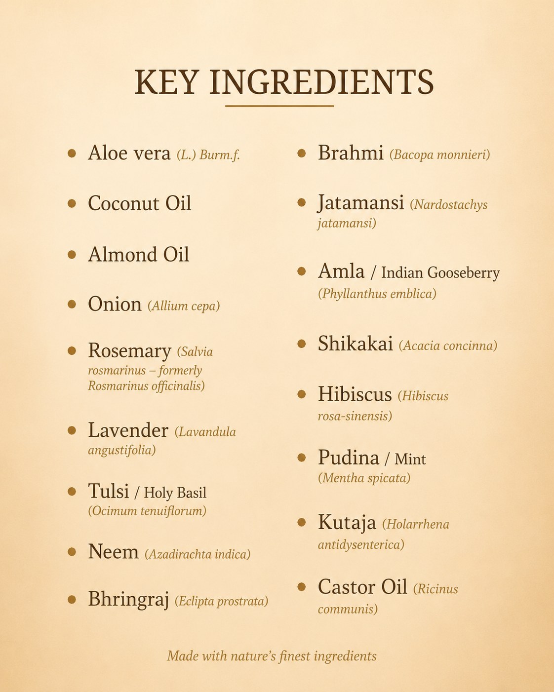 Coconut oil key ingredients