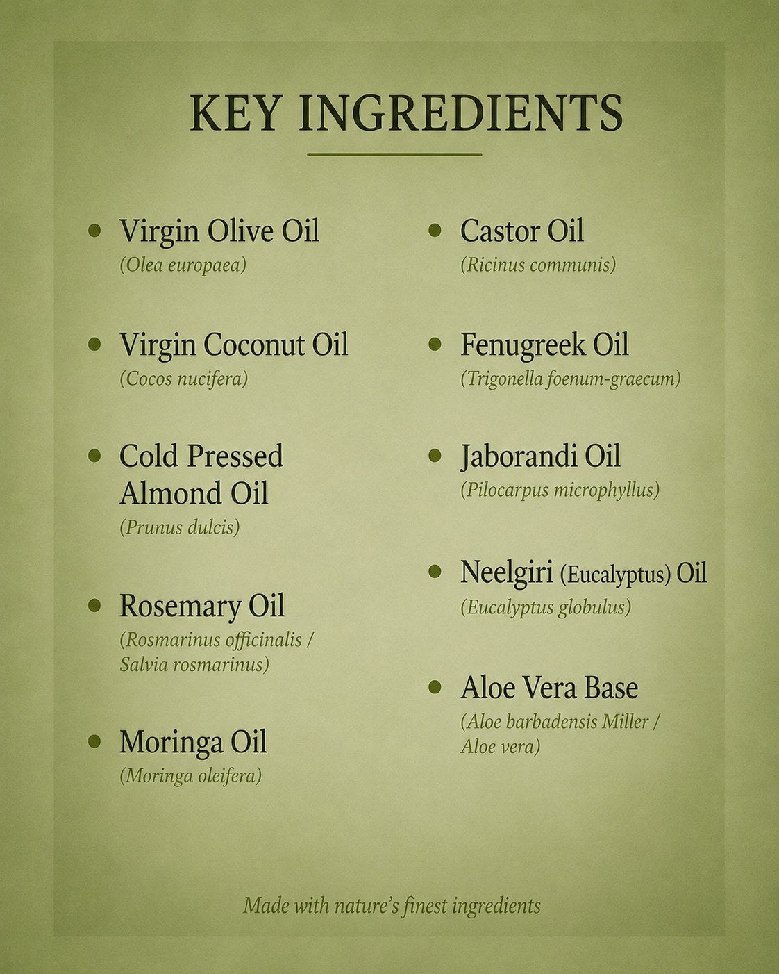 Hair mask key ingredients